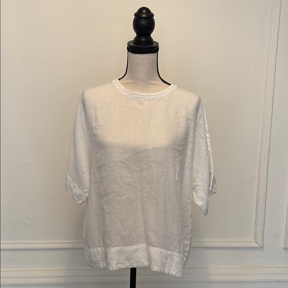 MUJI white linen top M/L